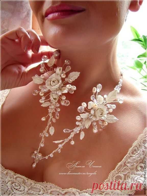 Свадебная фероньерка - белый,фероньерка,свадьба,диадема,розы,серебристый