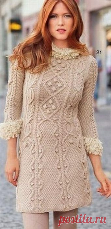 Узорчатое платье спицами из Сабрины 1-2013 + два воплощения от Venera Kazan