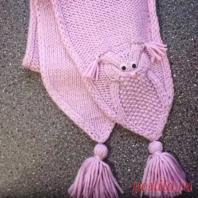 Как связать детский шарф спицами