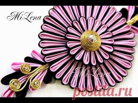 Цветок канзаши / Пошаговый МК  / DIY Kanzashi flower / Ribbon flower tutorial