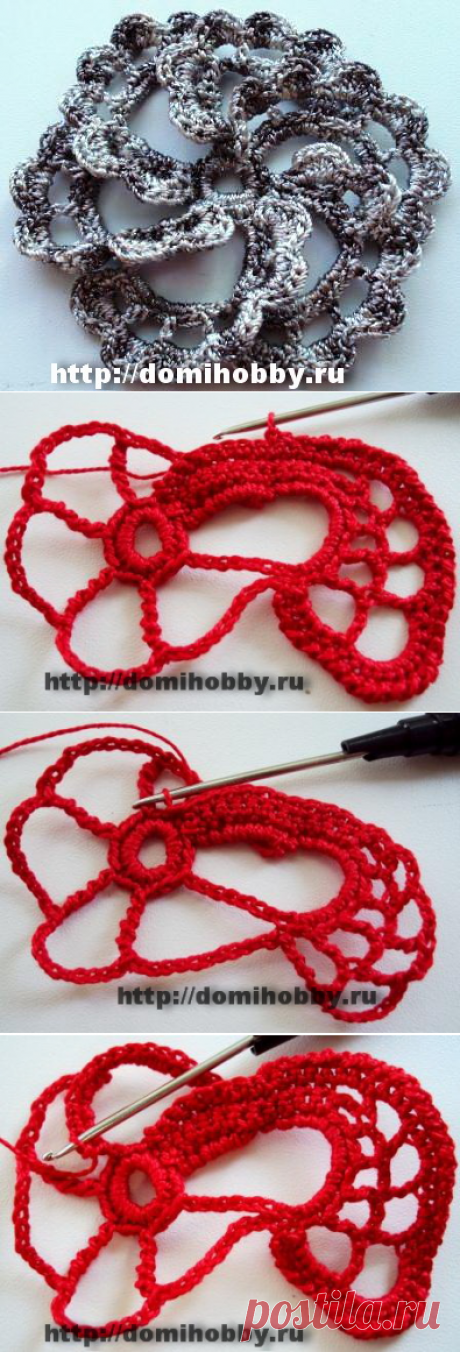 Объемные цветы крючком