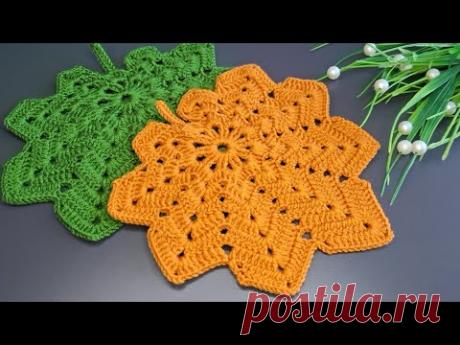Fabulous crocheted easy knitted decorative leaf making🧶Tığ işi kolay dekoratif yaprak yapımı