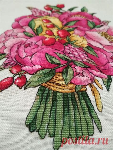 Flower Cross Stitch Pattern Pdf Instant Download Bouquet Cross Stitch 2BA