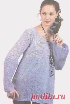 Туника голубого цвета (спицами) - Вязанки.РУ - Все о вязании