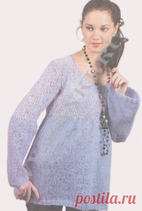 Туника голубого цвета (спицами) - Вязанки.РУ - Все о вязании