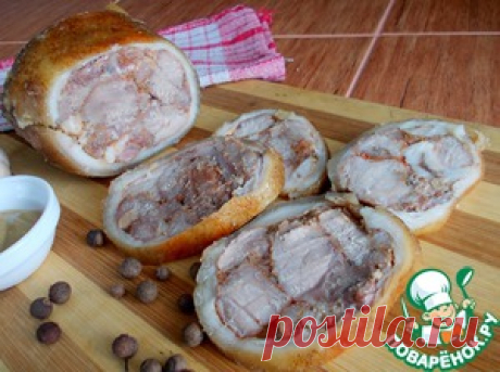 Ветчина из свиной рульки с паприкой и чесноком - кулинарный рецепт