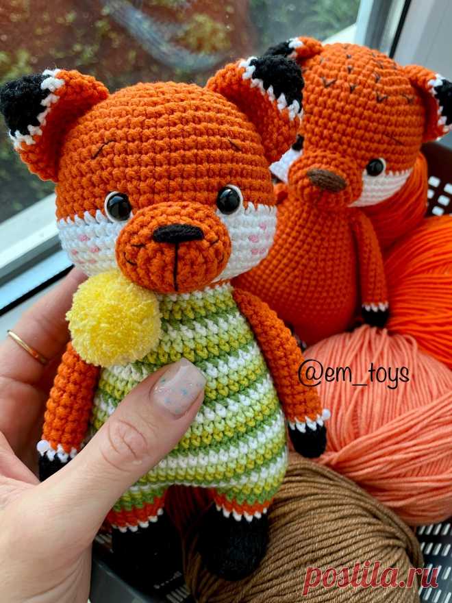 PDF Малыш Лисёнок крючком. FREE crochet pattern; Аmigurumi animal patterns. Амигуруми схемы и описания на русском. Вязаные игрушки и поделки своими руками #amimore - лиса, лисица, лисёнок, лисичка.