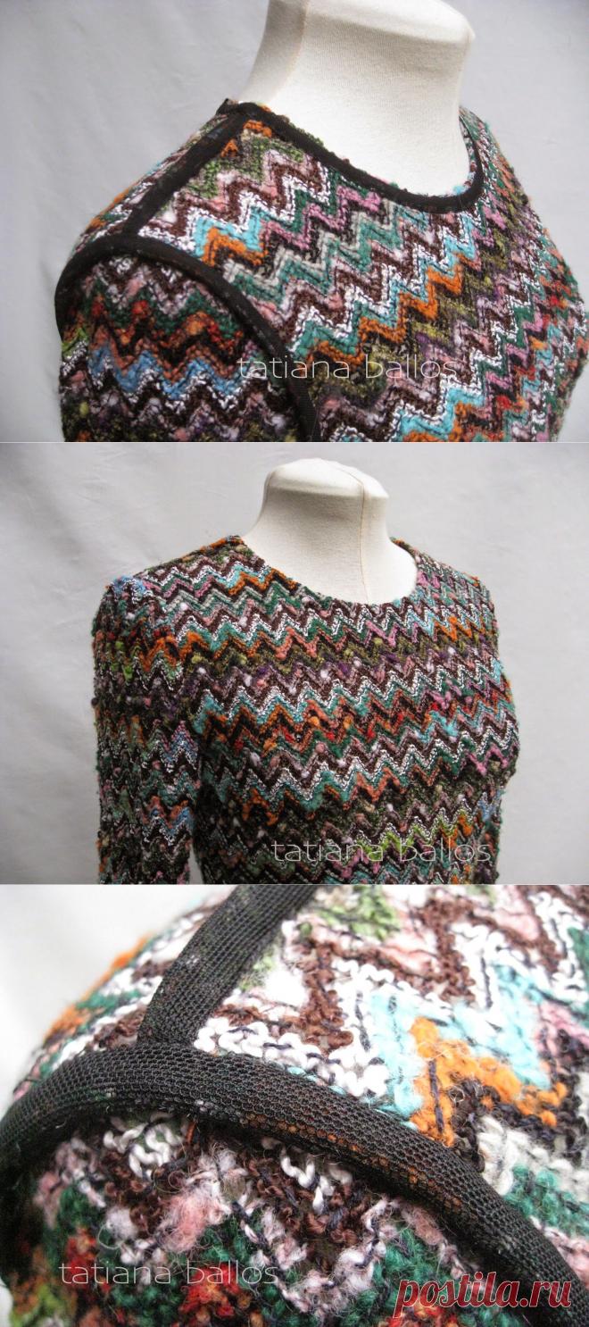 Tatianologia: Обработка срезов на крупном рыхлом трикотаже.