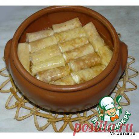 Блинчики с творогом в горшочке - кулинарный рецепт