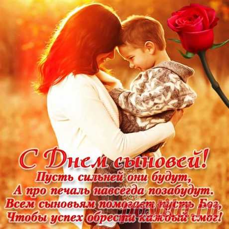С днем сыновей, любимые мальчишки!
Вы делаете мир вокруг светлей.
Пусть горе в вашей жизни будет лишним.
Вперед, друзья, смотрите веселей.