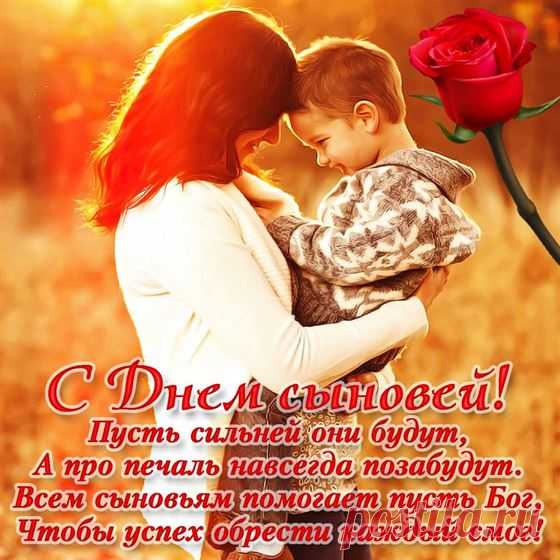 С днем сыновей, любимые мальчишки!
Вы делаете мир вокруг светлей.
Пусть горе в вашей жизни будет лишним.
Вперед, друзья, смотрите веселей.