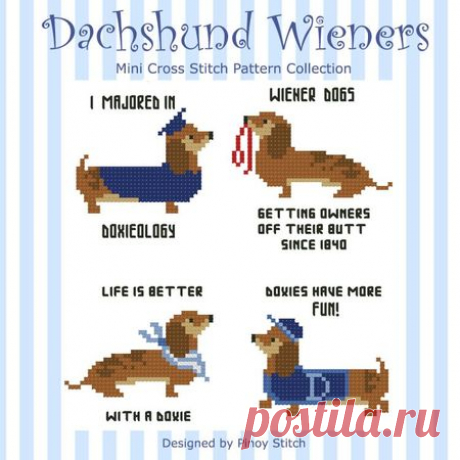 Dachshund Wiener Collection Counted Cross Stitch Patterns of artist paintings, mini cross stitch, modern cross stitch. Stitcher Accessories and more.