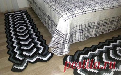 Коврик "Дорожка" в технике "бабушкин квадрат"