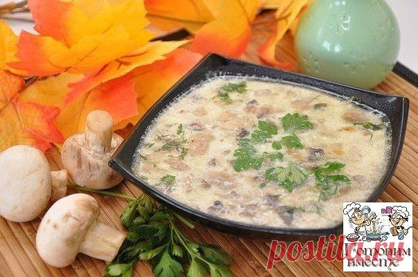 сырный суп с грибами