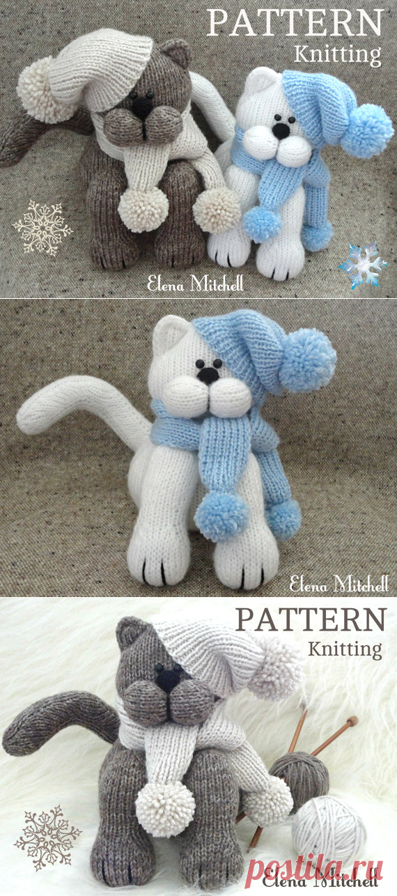 Knitting PATTERN Animal Knit Pattern Cat Animal Patterns