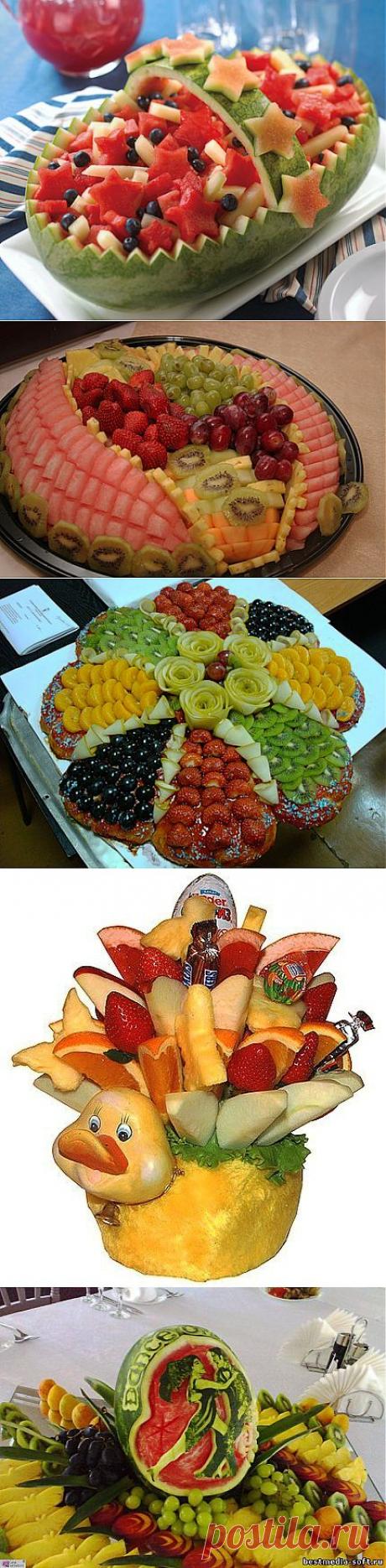 Украшение блюд. Фруктовые букеты