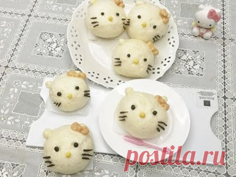 可愛又療癒的「無色素Hello Kitty鮮奶饅頭」~ Healthy Steamed Buns