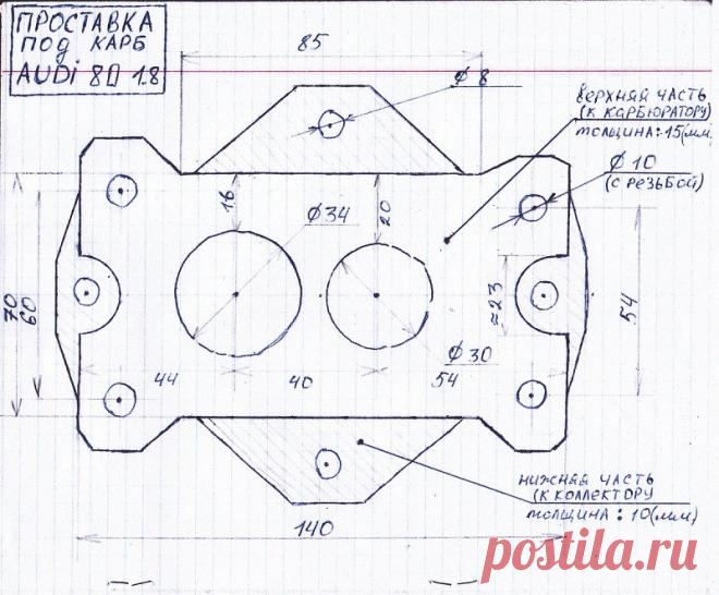 Алюминевая проставка под карбюратор Keihin 2