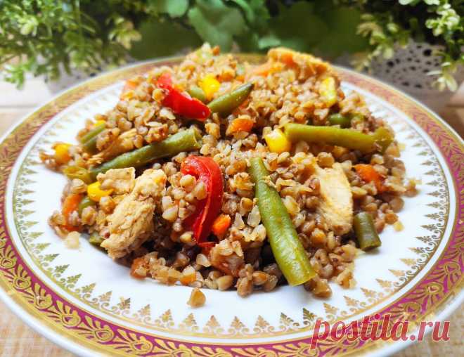Так быстро и вкусного гречку вы еще не готовили. Гречка с овощами и куриной грудкой для тех кто худеет вкусно. | 