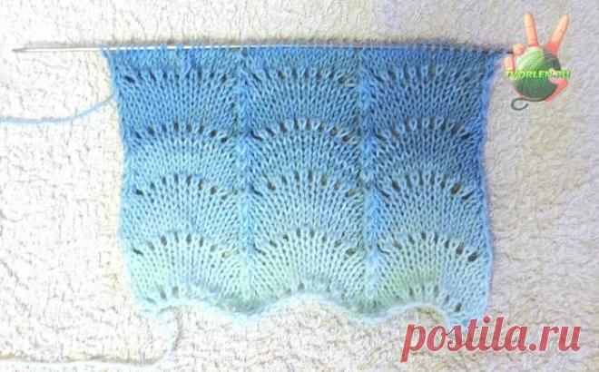 Волнистый узор спицами - схема и описание вязания