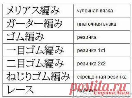 Обозначения в японских схемах. Спицы. - ВЯЗАНАЯ МОДА+ ДЛЯ НЕМОДЕЛЬНЫХ ДАМ - Страна Мам