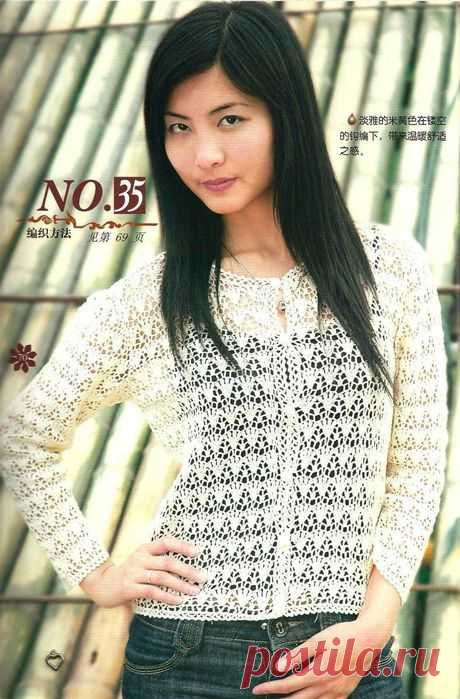 ЖАКЕТ С АЖУРНЫМ УЗОРОМ