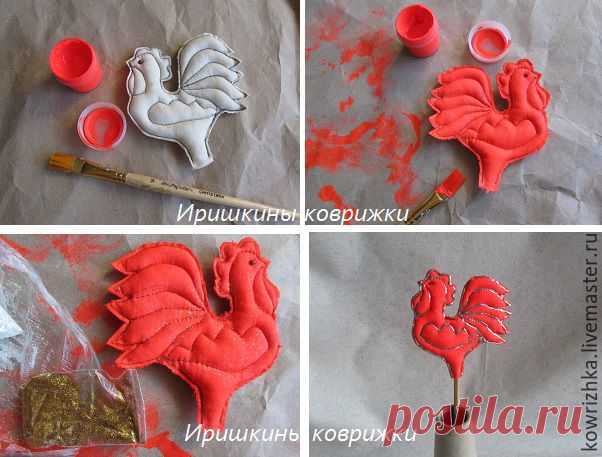 Шьем «пряничного» петушка на палочке - Ярмарка Мастеров - ручная работа, handmade
