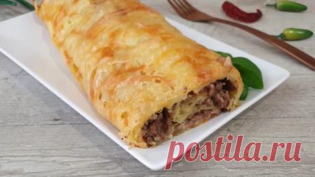 Бюджетный и Вкусный УЖИН! Очень вкусный РУЛЕТ С ФАРШЕМ!