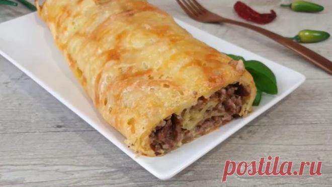 Бюджетный и Вкусный УЖИН! Очень вкусный РУЛЕТ С ФАРШЕМ!