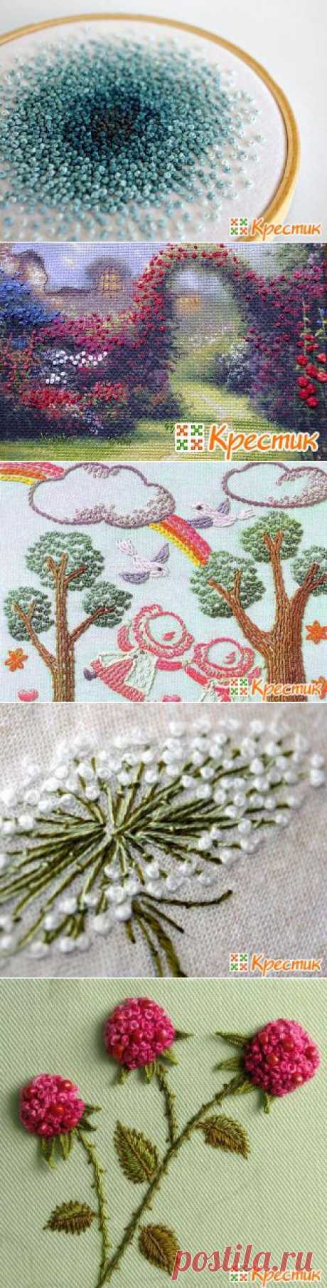 Французский узелок в вышивке