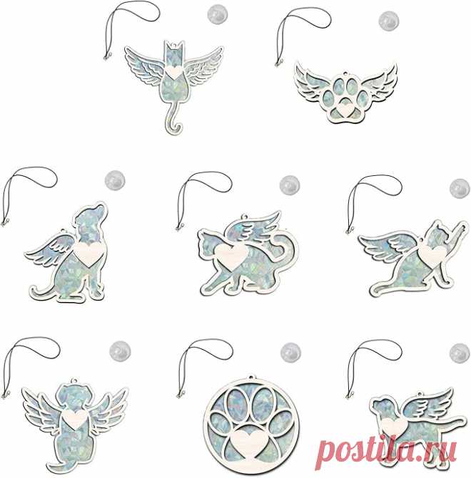 Atrapasoles animales para mascotas con ala, colgante de madera para colgar en la ventana del hogar, decoración para colgar en el recordatorio de pájaros, adorno colgante : Amazon.com.mx: Jardín
