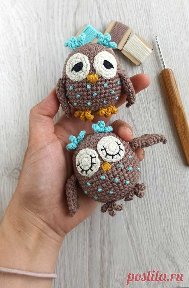 PDF Совёнок крючком. FREE crochet pattern; Аmigurumi toy patterns. Амигуруми схемы и описания на русском. Вязаные игрушки и поделки своими руками #amimore - сова, совушка, маленький совёнок, птица, птичка.