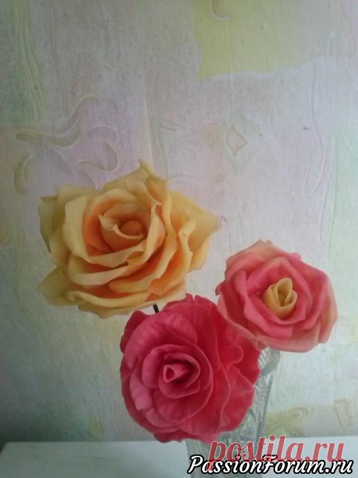 Мои первые розочки из холодного фарфора