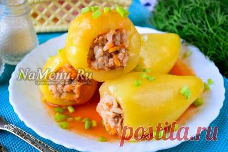Перец фаршированный мясом и рисом, рецепт с фото пошагово в кастрюле