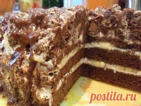 Лучшие кулинарные рецепты: Шоколадно-банановый торт