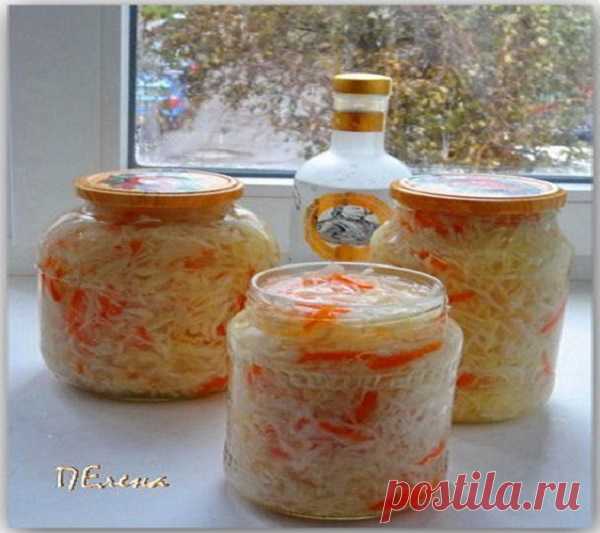 Очень вкусная хрустящая квашеная капуста в рассоле