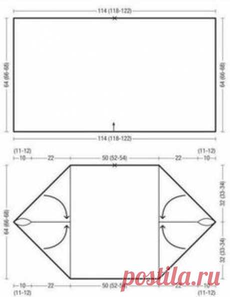 Жакет из прямоугольника спицами - Вязание для женщин спицами. Схемы вязания спицами