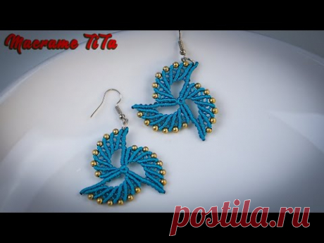 Macrame earrings | Earrings in the form of SPIRAL OF LIFE are very easy to make | DIY
