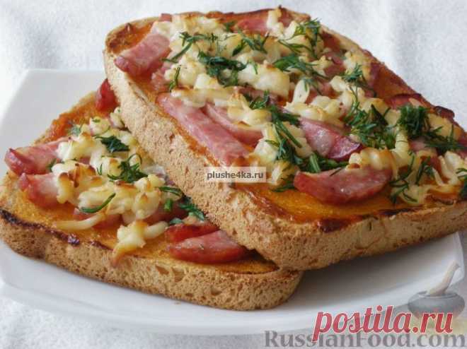 Рецепт: Быстрая "пицца" на хлебе на RussianFood.com