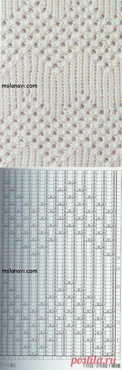 Ажурный узор спицами №97 | Вяжем с Ланой