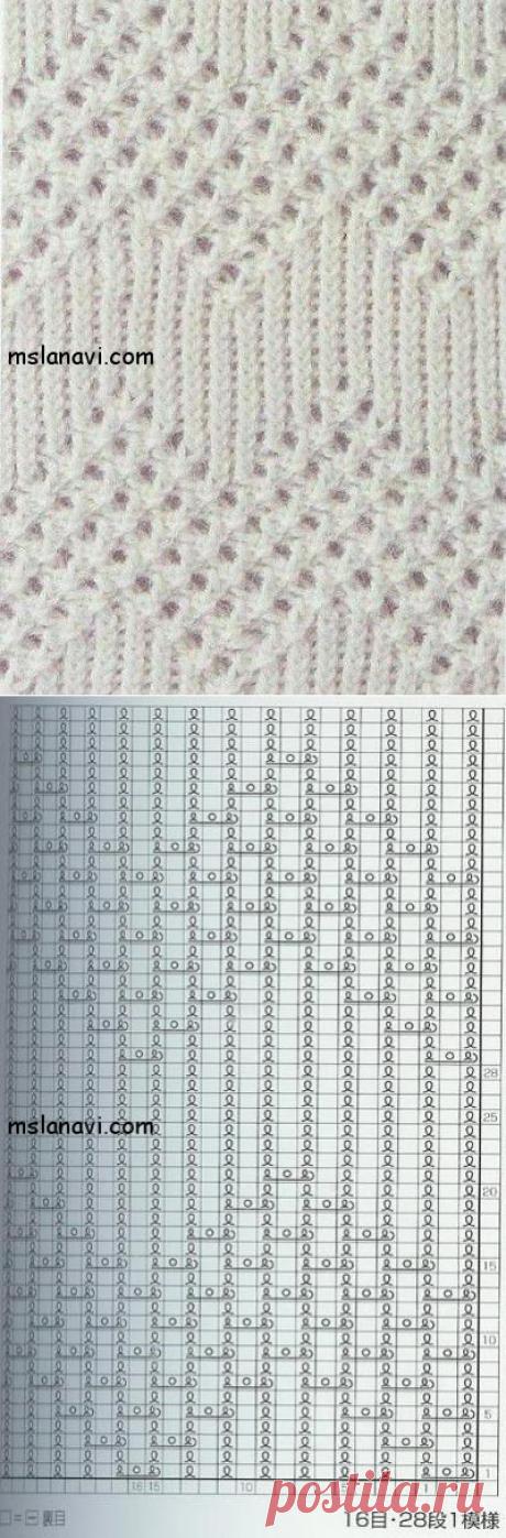 Ажурный узор спицами №97 | Вяжем с Ланой