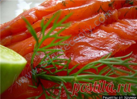 Соленый лосось с укропом