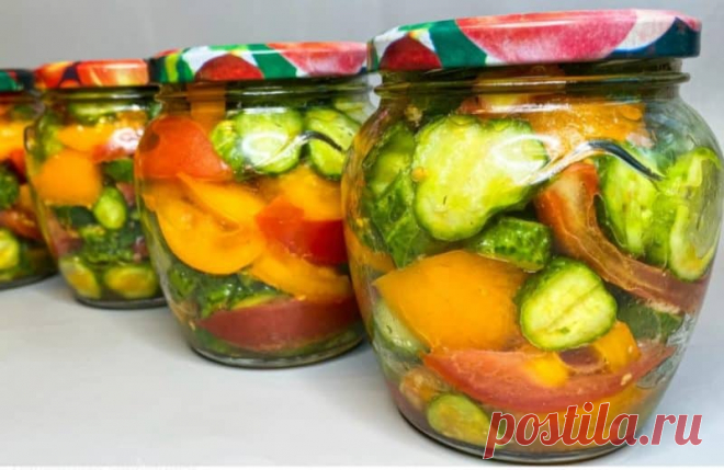 Помидоры с огурцами по-корейски. Каждый закрываю по 5 банок и не хватает