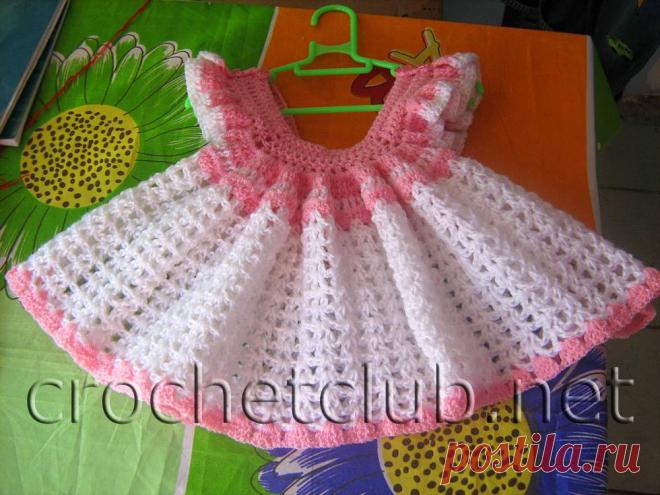 Сарафан крючком для девочки 1 год Схемы вязания, модели и узоры спицами. Вязание спицами со схемами и описанием. Вязание спицами для начинающих и профессионалов. Каждый день новая схема и мастер классы.