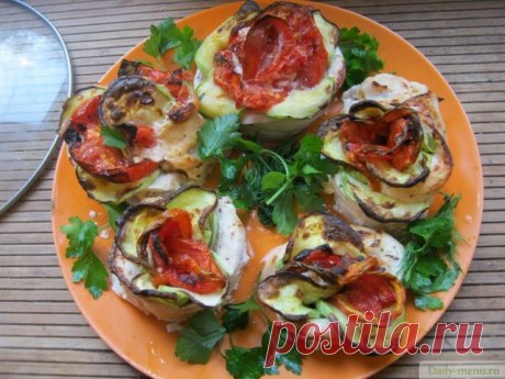 Куриные рулетики-розочки - Рецепты от Daily-menu.ru