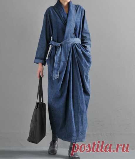 Blue Maxi dress Cowboy dresses for women kaftan dress Women | Etsy