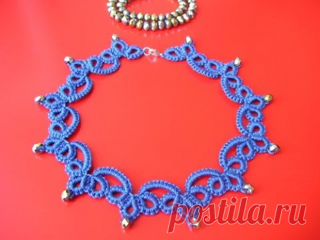 21' TUTORIAL SEMPLICE COLLANA CHIACCHIERINO AD AGO EASY NECKLACE NEEDLE TATTING