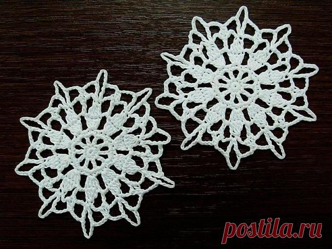Вязание крючком снежинки - схемы и инструкции для начинающих