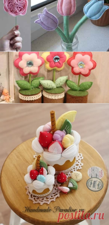 torta di frutta - scatola di feltro - a mano-Paradise
