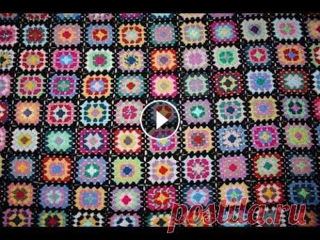 Одеяло &quot;бабушкин квадрат&quot;. Мотивы крючком. Часть 2- соединяем мотивы. Afgan blanket. Easy pattern. Одеяло &quot;бабушкин квадрат&quot;. Мотивы крючком. Часть 2- соединяем мотивы. Afgan blanket. Easy pattern....